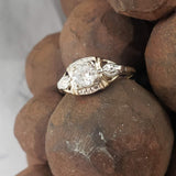 14k gold two tone c.1930's Art Deco diamond engagement ring