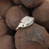 14k gold two tone c.1930's Art Deco diamond engagement ring
