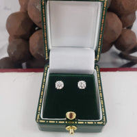 14k white gold old European cut diamond studs earrings - .53ct tw