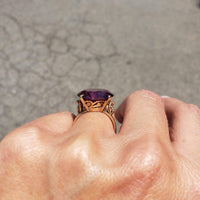 14k gold created Alexandrite & diamond estate Ring