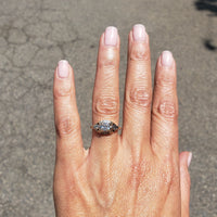 14k gold two tone c.1930's Art Deco diamond engagement ring