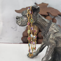 18k Yellow Gold semi precious multi-stone estate bracelet