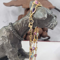 18k Yellow Gold semi precious multi-stone estate bracelet