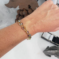 18k Yellow Gold semi precious multi-stone estate bracelet