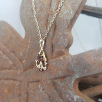 10k gold Victorian amethyst & seed pearl necklace pendant lavaliere