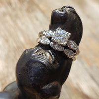 platinum vintage diamond bridal set - apx .62ct tw