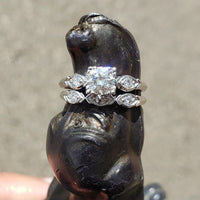 platinum vintage diamond bridal set - apx .62ct tw