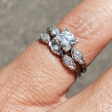platinum vintage diamond bridal set - apx .62ct tw