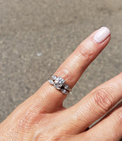 platinum vintage diamond bridal set - apx .62ct tw