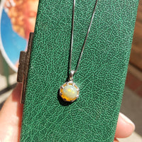 platinum & 14k white gold Opal DECO style necklace pendant