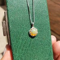 platinum & 14k white gold Opal DECO style necklace pendant