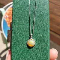 platinum & 14k white gold Opal DECO style necklace pendant