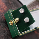 14k white gold diamond studs earrings - 1.42ct tw