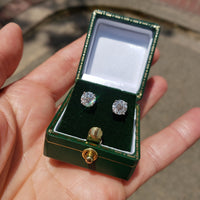 14k white gold diamond studs earrings - 1.42ct tw