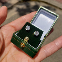 14k white gold diamond studs earrings - 1.42ct tw