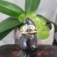 14k gold two tone vintage diamond bridal set - apx .16ct
