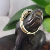 14k gold two tone vintage diamond bridal set - apx .16ct