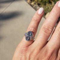 platinum c.1920s filigree Aquamarine & Diamond ring