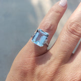 14k gold emerald cut Aquamarine c.1920's Belais estate Deco Ring