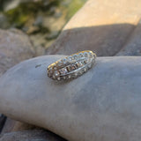 14k gold two tone color changing Natural Alexandrite & diamond estate Ring