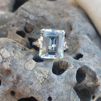 14k gold emerald cut Aquamarine c.1920's Belais estate Deco Ring