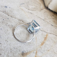 14k gold emerald cut Aquamarine c.1920's Belais estate Deco Ring