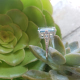 14k gold emerald cut Aquamarine c.1920's Belais estate Deco Ring