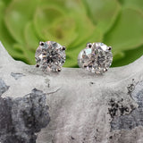 14k white gold diamond studs earrings - 1.42ct tw
