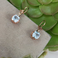 10k gold Aquamarine earrings  - French wires