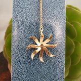 10k gold Victorian mine cut diamond & seed pearl starburst necklace pendant lavaliere pin