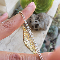 platinum & 18k gold two tone Deco antique bracelet
