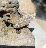 18k gold Victorian 21 old mine cut diamond navette glove shield ring