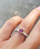14k white gold Burma Ruby & Diamond estate ring