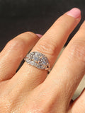 18k white gold Art Deco Diamond vintage estate Ring