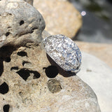 18k white gold Art Deco Diamond vintage estate Ring