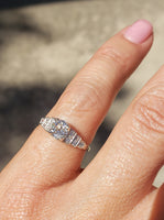 Platinum Art Deco old Mine cut Diamond estate Ring
