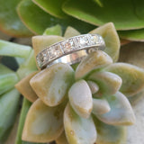 Platinum Deco engraved 12 European cut diamond estate band -apx 1.56ct tw