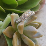 Platinum Deco engraved 12 European cut diamond estate band -apx 1.56ct tw