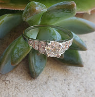 Platinum Art Deco old Mine cut Diamond estate Ring