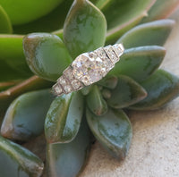 Platinum Art Deco old Mine cut Diamond estate Ring