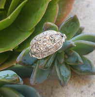 18k white gold Art Deco Diamond vintage estate Ring