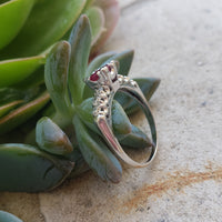 14k white gold Burma Ruby & Diamond estate ring