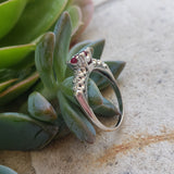 14k white gold Burma Ruby & Diamond estate ring