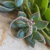 14k white gold Burma Ruby & Diamond estate ring
