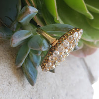 18k gold Victorian 21 old mine cut diamond navette glove shield ring
