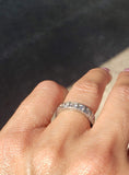 Platinum Deco engraved 12 European cut diamond estate band -apx 1.56ct tw