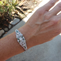 Platinum c.1920's Art Deco diamond & emerald bracelet