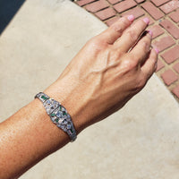 Platinum c.1920's Art Deco diamond & emerald bracelet