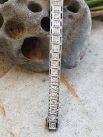 Platinum c.1920's Art Deco diamond & emerald bracelet