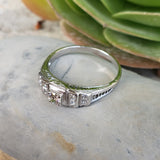 18k white gold Art Deco c.20's - c. 30's diamond ring